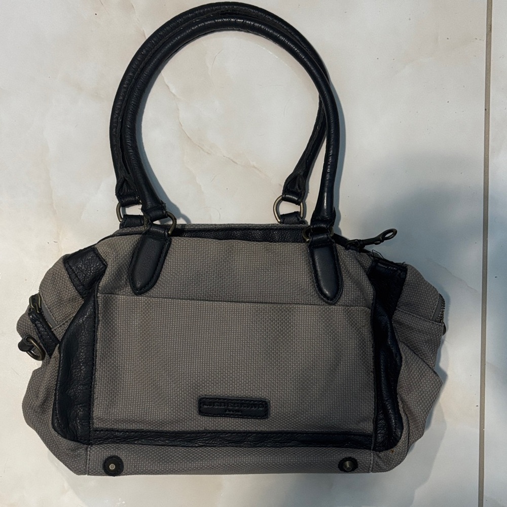 Liebeskind Berlin Black and Gray Shoulder Bag Canvas and Leather